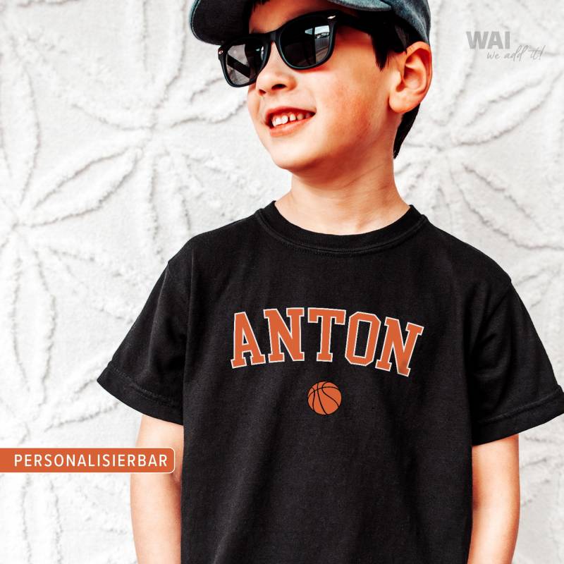 Basketball T-Shirt Personalisiert Mit Name Für Kinder | Sportbekleidung Namensshirt Jungs & Mädchen von Weaddit