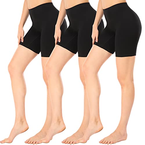 Wealurre Radlerhose Damen Kurz Shorts Hose Unter Kleid Leggings Damen Kurz Unterziehhose Damen Lange Unterhosen Unterwäsche Baumwolle Größe S-4XL,Schwarz,3XL von Wealurre