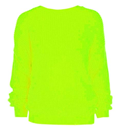 Cozy Oversized Chunky Knit Sweater Pull On Style New Ladies Womens Chunky Baggy Jumper Knitted Sweater Thick Top Neon Yellow Size 8-10 von WearAll