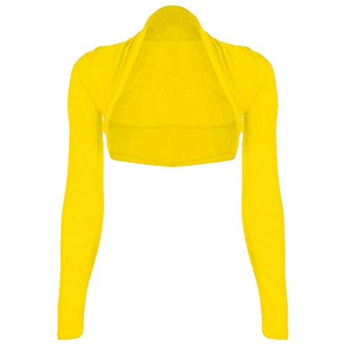 WearAll, Damen-Bolero-Strickjacke, langärmelig, Größen 34-40 Gr. 42-44, gelb von WearAll