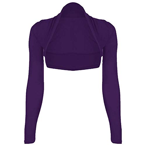 WearAll Damen Bolero-Strickjacke, langärmelig, Größen 34-40 Gr. 42-44, violett von WearAll