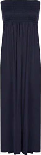 WearAll Bandeau-Maxikleid für Damen, Übergröße, trägerlos, gerafft, lang, Größe 42-50, Navy, 34-36 WearAll Bandeau-Maxikleid für Damen, Übergröße, trägerlos, gerafft, lang, Größe 42-50, Navy, 34-36 von WearAll