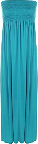 WearAll Bandeau-Maxikleid für Damen, Übergröße, trägerlos, gerafft, lang, Größe 42-50, türkis, 46-48 WearAll Bandeau-Maxikleid für Damen, Übergröße, trägerlos, gerafft, lang, Größe 42-50, türkis, 46-48 von WearAll