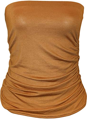 WearAll Damen Bandeau-Top in Übergröße, trägerlos, Schwarz, Größe 42-44, senffarben, 34-36 von WearAll