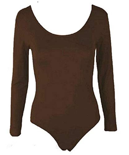 WearAll - Damen Body elastisch Langarm Bodysuit Top - Braun - 36-38 WearAll - Damen Body elastisch Langarm Bodysuit Top - Braun - 36-38 von WearAll