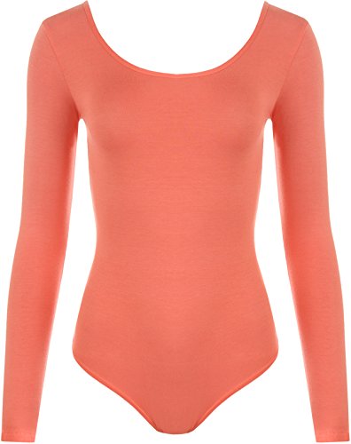 WearAll - Damen Body elastisch Langarm Bodysuit Top - Koralle - 36-38 WearAll - Damen Body elastisch Langarm Bodysuit Top - Koralle - 36-38 von WearAll
