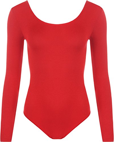 WearAll - Damen Body elastisch Langarm Bodysuit Top - Rot - 40-42 WearAll - Damen Body elastisch Langarm Bodysuit Top - Rot - 40-42 von WearAll