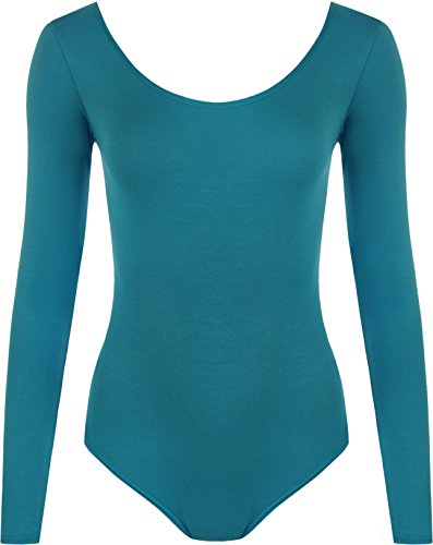WearAll - Damen Body elastisch Langarm Bodysuit Top - Teal - 36-38 WearAll - Damen Body elastisch Langarm Bodysuit Top - Teal - 36-38 von WearAll