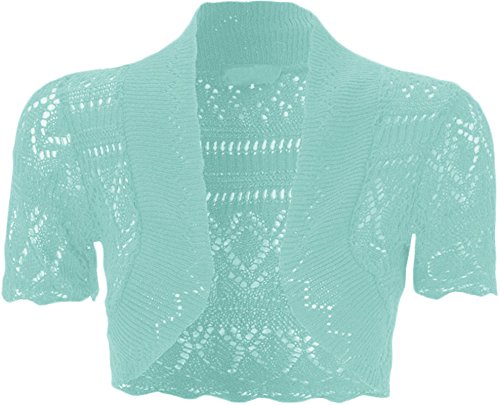 WearAll - Damen Bolero Gestrickt Kurzarm - Wasser - 40-42 WearAll - Damen Bolero Gestrickt Kurzarm - Wasser - 40-42 von WearAll