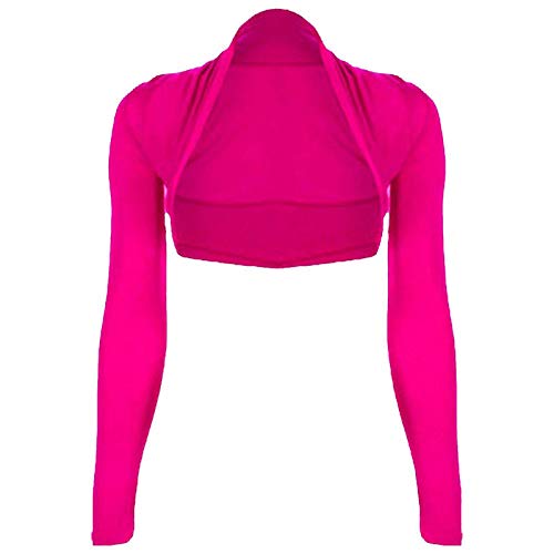 WearAll - Damen Bolero Langarm Top - Cerise - 40-42 von WearAll