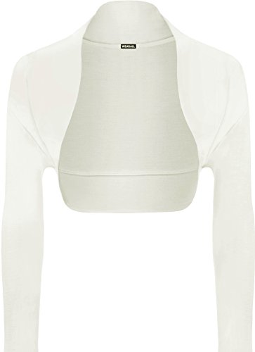 WearAll - Damen Bolero Langarm Top - Creme - 36-38 von WearAll