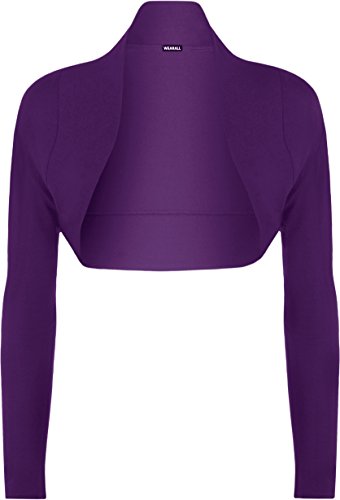 WearAll - Damen Bolero Langarm Top - Violett - 40-42 von WearAll