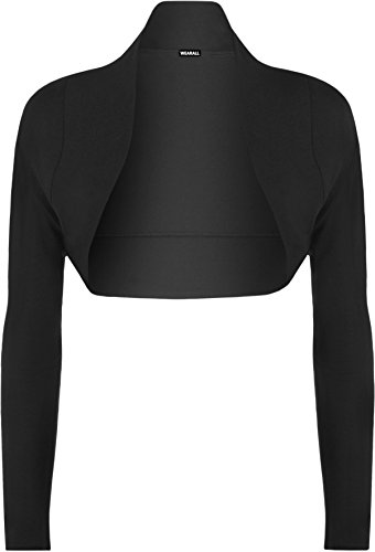 WearAll Damen Bolero-Strickjacke, langärmelig, Größen 34-40 Gr. 42-44, Schwarz von WearAll