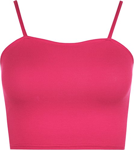 WearAll - Damen Camisole Träger Crop Bralet Vest Top - Cerise - 36-38 von WearAll