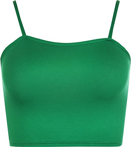 WearAll - Damen Camisole Träger Crop Bralet Vest Top - Jade - 36-38 von WearAll