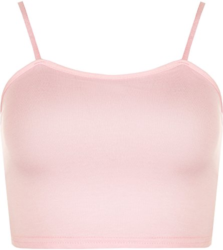 WearAll - Damen Camisole Träger Crop Bralet Vest Top - Rose - 36-38 von WearAll