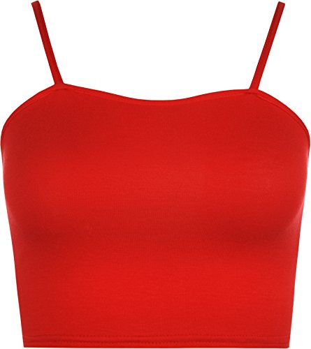 WearAll - Damen Camisole Träger Crop Bralet Vest Top - Rot - 36-38 von WearAll