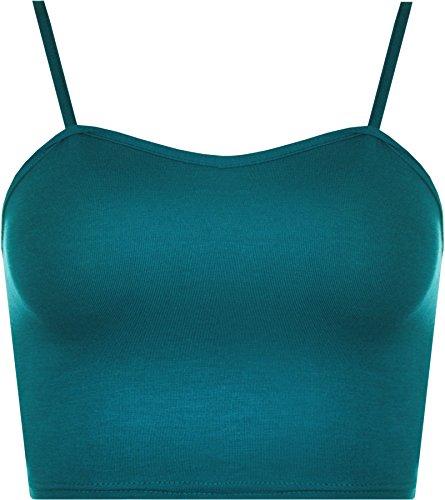 WearAll - Damen Camisole Träger Crop Bralet Vest Top - Teal - 36-38 von WearAll