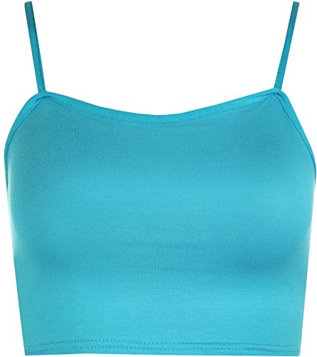 WearAll - Damen Camisole Träger Crop Bralet Vest Top - Türkis - 36-38 von WearAll