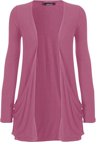 WearAll - Damen Langarm Cardigan mit Taschen - Flaschen Grün - 40-42 von WearAll