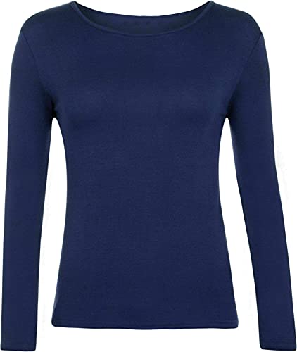 WearAll Damen Langarm-T-Shirt, Gr. 34-40, navy, XX-Large Plus von WearAll