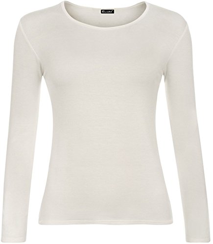 WearAll Damen Langarm T-Shirt Top Damen Größe 36-40, Cremefarben, XX-Large Plus von WearAll