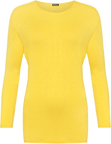 WearAll Damen-Langarmshirt, Übergrößen Gr. 34-36, gelb von WearAll