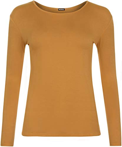 WearAll Damen-Langarmshirt, Übergrößen Gr. 46, senffarben von WearAll