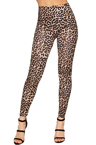 WearAll - Damen Leopard Tier Druck Leggings - Braun - 36-38 von WearAll