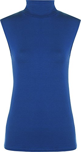 WearAll Damen-Oberteil mit Rollkragen, ärmellos, Übergröße, Größen 42-48, blau, 38-40 von WearAll