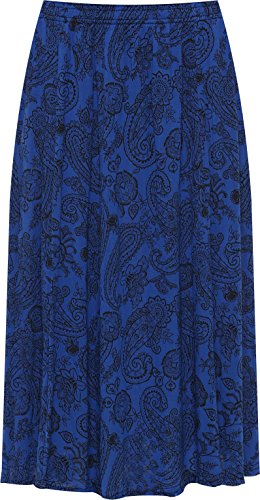 WearAll Damen Rock mit aufgedrucktem Muster, elastischer Bund, Größe 40-52, Paisley Royal, 28-30 Plus WearAll Damen Rock mit aufgedrucktem Muster, elastischer Bund, Größe 40-52, Paisley Royal, 28-30 Plus von WearAll