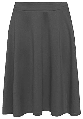 WearAll Damen Skaterrock, Übergröße, einfarbig, ausgestellt, elastische Taille, kurz, Größen 42-56, anthrazit, 52-54 WearAll Damen Skaterrock, Übergröße, einfarbig, ausgestellt, elastische Taille, kurz, Größen 42-56, anthrazit, 52-54 von WearAll
