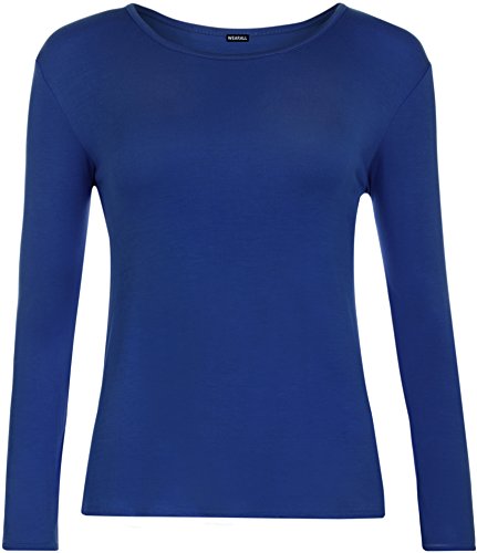 WearAll - Damen T-Shirt Langarm Top - Königsblau - 36-38 von WearAll