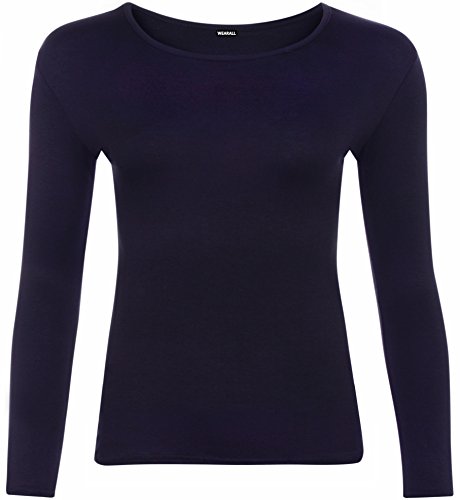 WearAll - Damen T-Shirt Langarm Top - Marineblau 36-38 von WearAll