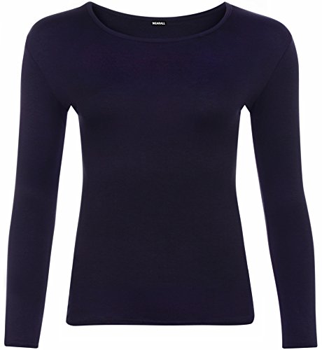 WearAll - Damen T-Shirt Langarm Top - Marineblau - 40-42 von WearAll
