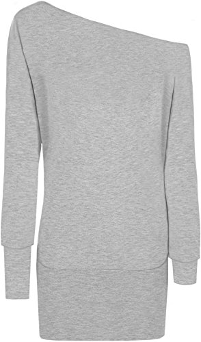 WearAll - Damen U-Boot-Ausschnitt Langarm Top - Hellgrau - 36-38 von WearAll