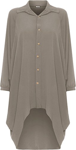 WearAll Damen Übergröße Batwing Hemd Kleid Lang Hülle Tauchen Saum Hi Es Schaltfläche Kragen Damen - Mokka - 52-54 WearAll Damen Übergröße Batwing Hemd Kleid Lang Hülle Tauchen Saum Hi Es Schaltfläche Kragen Damen - Mokka - 52-54 von WearAll