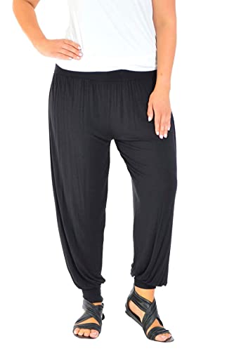 WearAll - Damen Übergröße Harem Druck lang und volle Hosen - Schwarz - 44 bis 46 von WearAll