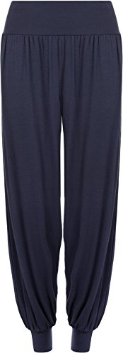 WearAll - Damen Übergröße Harem Hose Lange Länge elastisch - Marineblau - 40-42 von WearAll