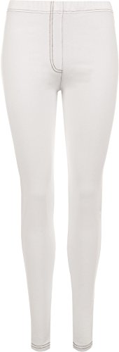 WearAll - Damen Übergröße Jeggings Voller Länge Knöchel Elastisch Leggings - Weiß - 42 von WearAll