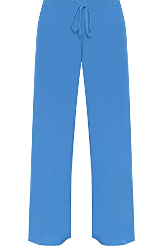 WearAll - Damen Übergröße Palazzo Hose - Hellblau - 44 von WearAll