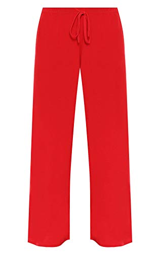 WearAll - Damen Übergröße Palazzo Hose - Rot - 42 von WearAll