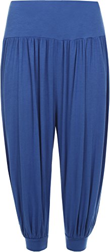 WearAll - Damen Übergröße freigestellte Haremshose 3/4 einfachen Weite Hose - Marineblau - 52 bis 54 von WearAll