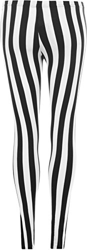 WearAll - Damen schwarz Streifen Leggings - Schwarz - 44 bis 46 von WearAll