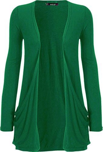 WearAll Neu Damen Langarm Freund Boyfriend Style Strickjacke Cardigan Top - Jade - 48-50 von WearAll