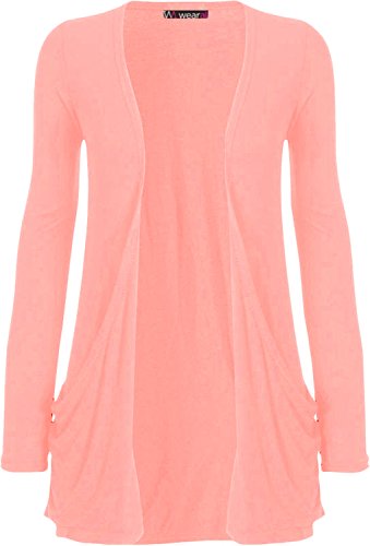 WearAll Neu Damen Langarm Freund Boyfriend Style Strickjacke Cardigan Top - Rosa - 36-38 von WearAll