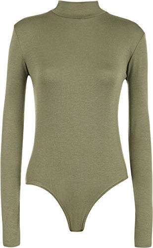 WearAll - Neu Damen Rollkragen Bodysuit Langarm Elastisch Gymnastikanzug Top - Khaki - 40-42 WearAll - Neu Damen Rollkragen Bodysuit Langarm Elastisch Gymnastikanzug Top - Khaki - 40-42 von WearAll