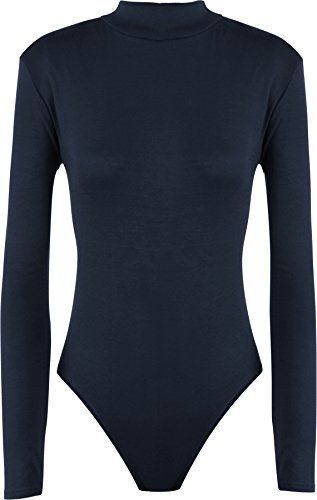 WearAll - Neu Damen Rollkragen Bodysuit Langarm Elastisch Gymnastikanzug Top - Marineblau - 40-42 WearAll - Neu Damen Rollkragen Bodysuit Langarm Elastisch Gymnastikanzug Top - Marineblau - 40-42 von WearAll