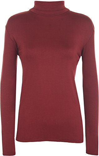 WearAll - Neu Damen Rollkragen Elastisch Langarm Top Jumper - Pflaume - 36-38 von WearAll