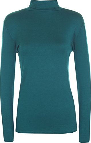 WearAll - Neu Damen Rollkragen Elastisch Langarm Top Jumper - Teal - 36-38 von WearAll